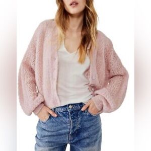 BNWT FREE PEOPLE Alpaca Ameila Cardi Mauve Moon